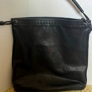 Henry Beguelin black leather Crossbody bag. Made in Italy. Authentic 100%.